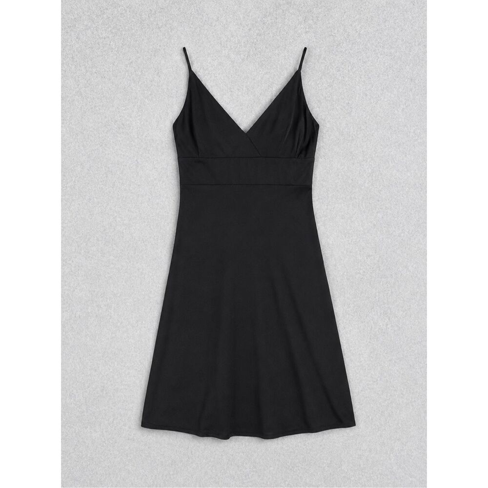 VTG Ann Taylor Black 100% Silk Spaghetti Strap Slip Dress 6 Minimalist Y2K 90’s